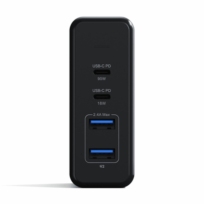 Satechi - 108W 4-Port Ladegerät mit 2x USB-C PD Ladeports (1x 90W / 1x 18W) und 2x USB-A Ports (12W) - Space Gray - Pazzar.ch