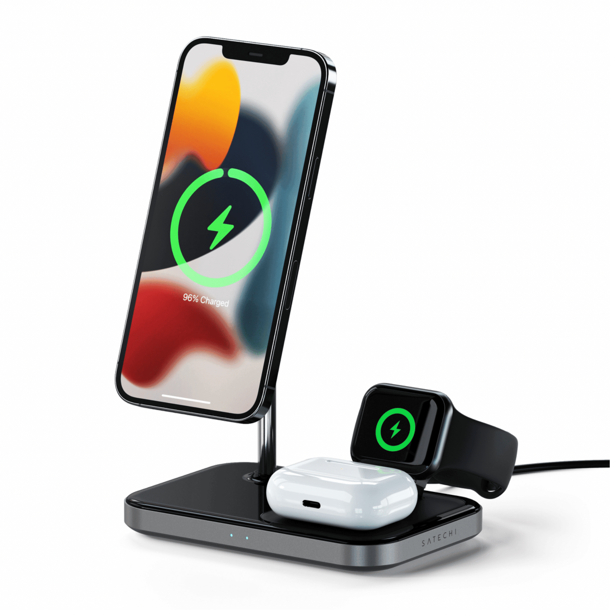 Satechi - 3-in-1 Magnetischer Wireless Charging Stand - Space Gray