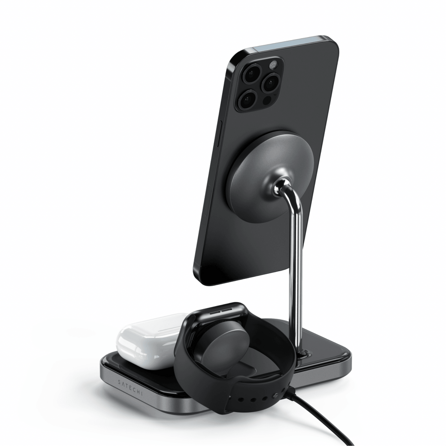 Satechi - 3-in-1 Magnetischer Wireless Charging Stand - Space Gray - Pazzar.ch