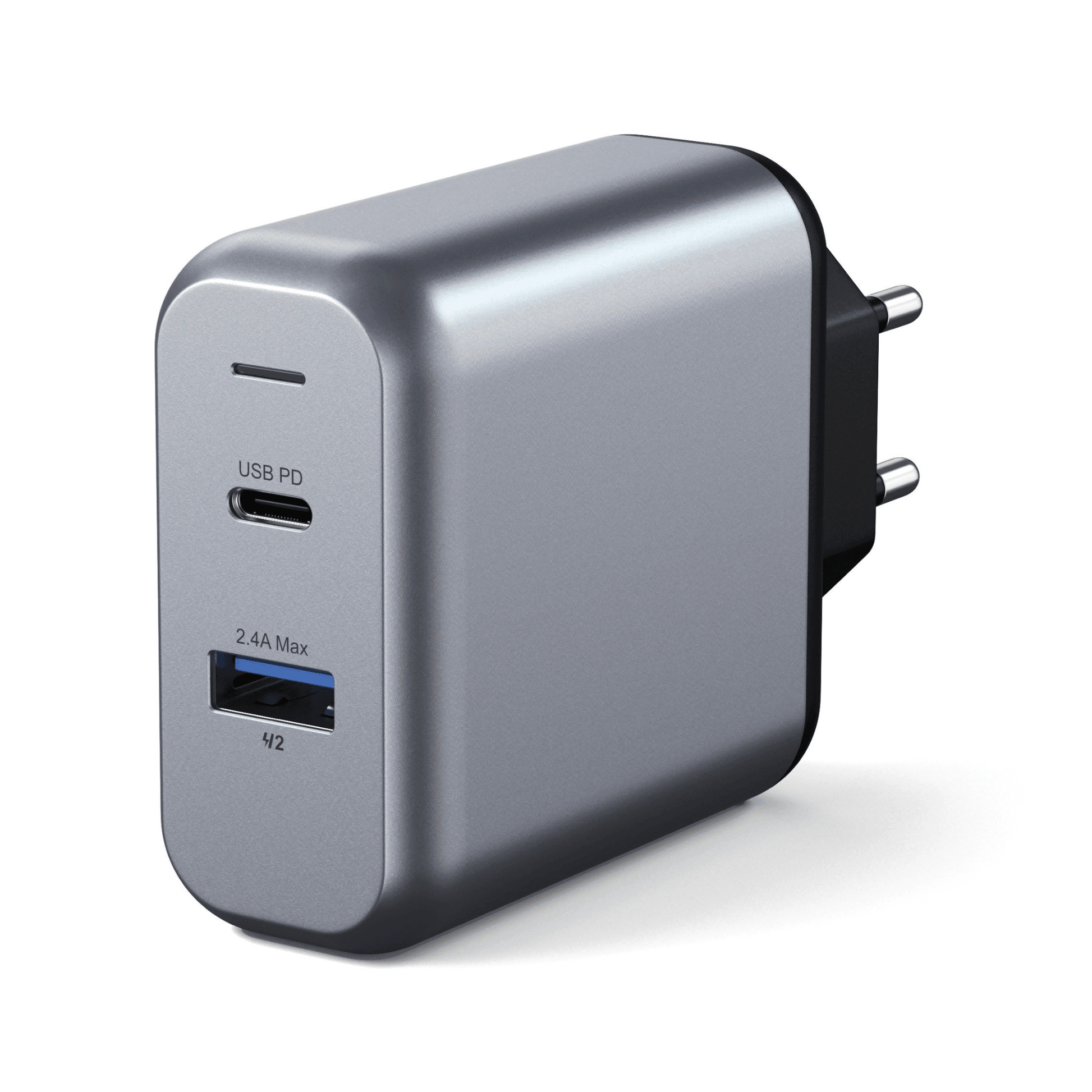 Satechi - 30W Dual-Port Ladegerät mit 1x USB-C Port (18W) und 1x USB-A 3.0 Port (12W) - Space Gray