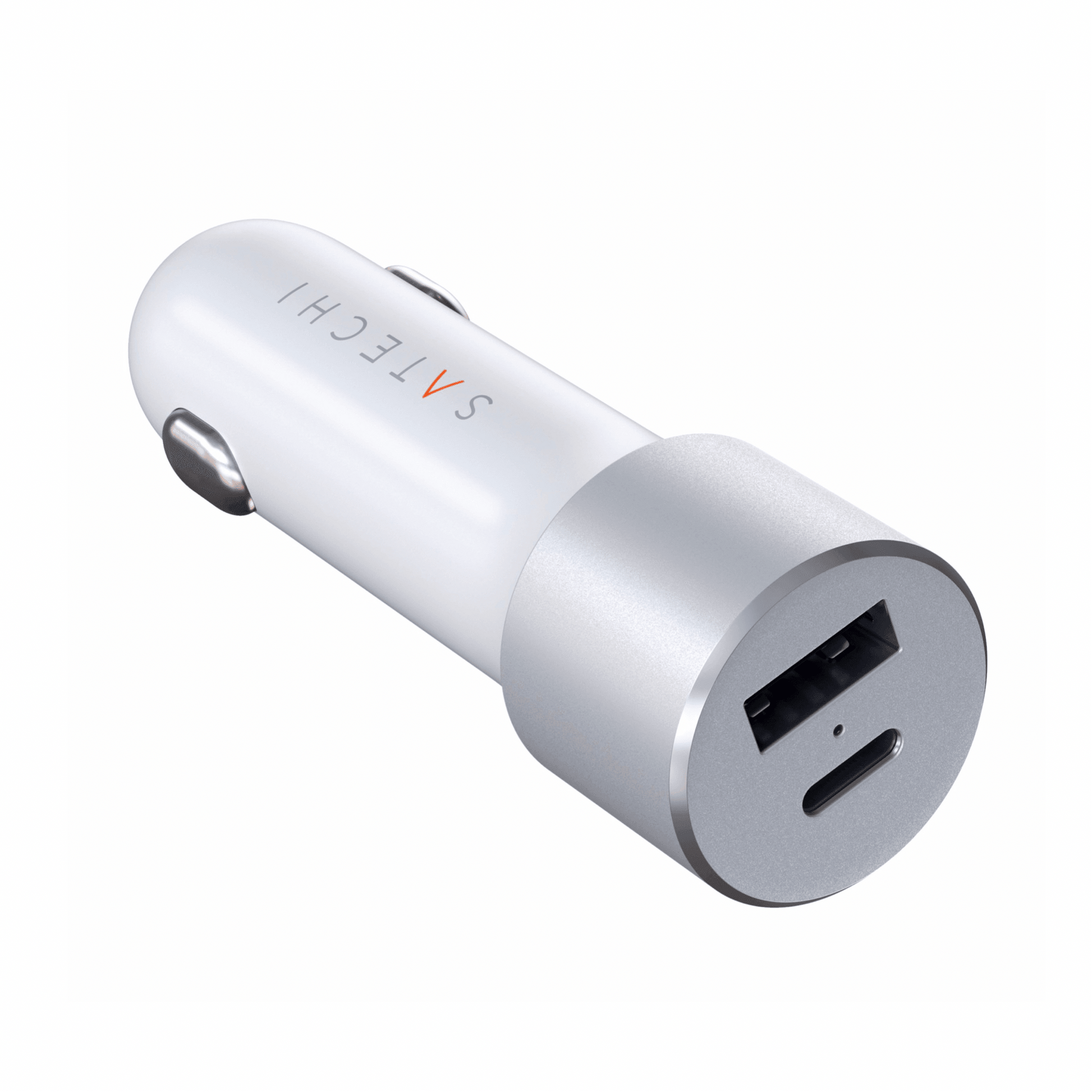 Satechi - Dual Autoladegerät mit 1x USB-C PD Port und 1x USB-A Port - Silber/Weiss