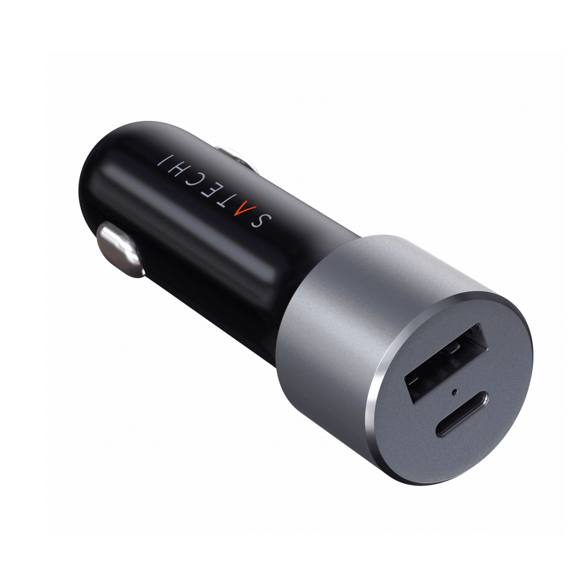 Satechi - Dual Autoladegerät mit 1x USB-C PD Port und 1x USB-A Port - Space Gray/Anthrazit