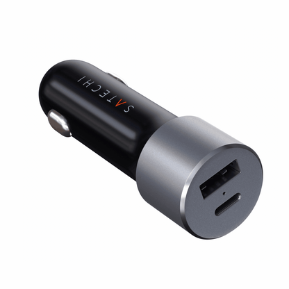 Satechi - Dual Autoladegerät mit 1x USB-C PD Port und 1x USB-A Port - Space Gray/Anthrazit - Pazzar.ch