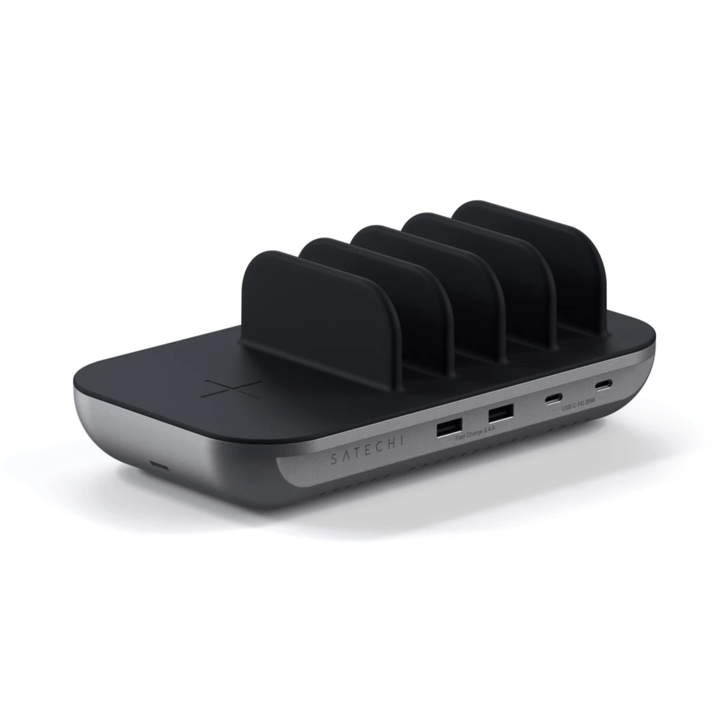 Satechi - Elegante und kompakte 5 Port Multi-Device Ladestation - Space Gray - Pazzar.ch