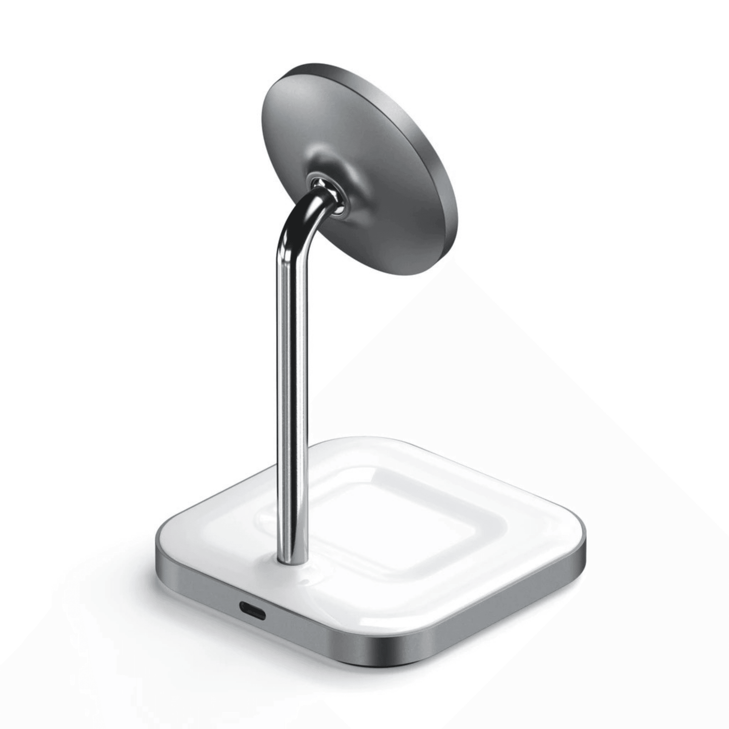Satechi - Eleganter magnetischer MagSafe Qi Wireless Ladeständer (7.5W) aus Aluminium für iPhone & AirPods - Space Gray - Pazzar.ch