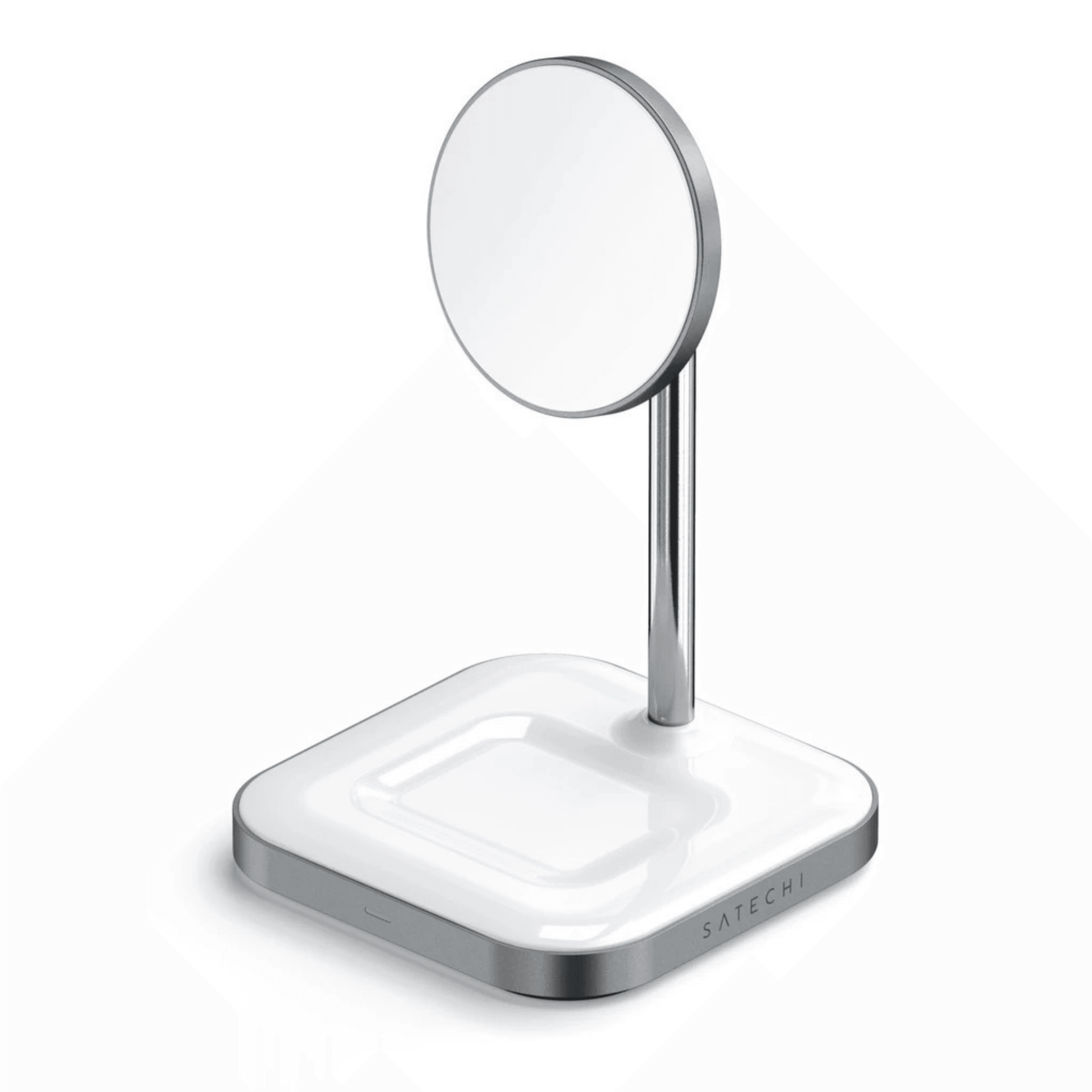 Satechi - Eleganter magnetischer MagSafe Qi Wireless Ladeständer (7.5W) aus Aluminium für iPhone & AirPods - Space Gray
