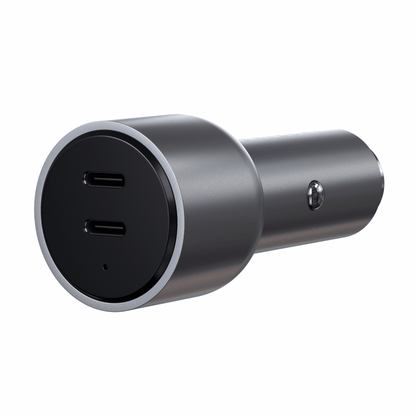 Satechi - Hochwertiges Alu Dual Autoladegerät mit 2x USB-C PD Port - Space Gray - Pazzar.ch