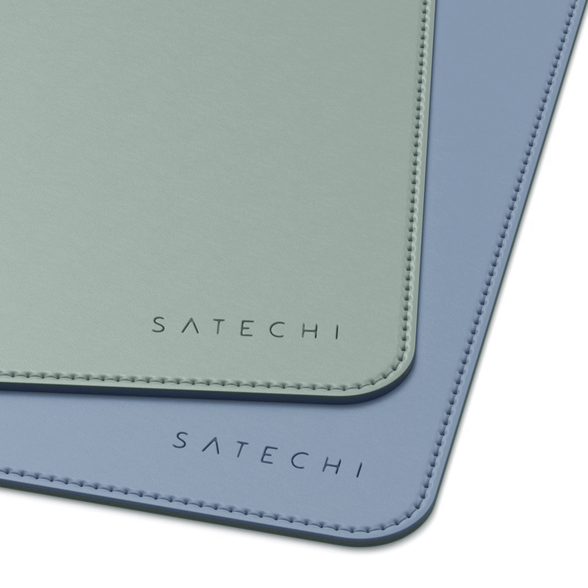 Satechi - Dual Eco-Leather Deskmate Leder Schreibtischunterlage - Blau / Olivegrün