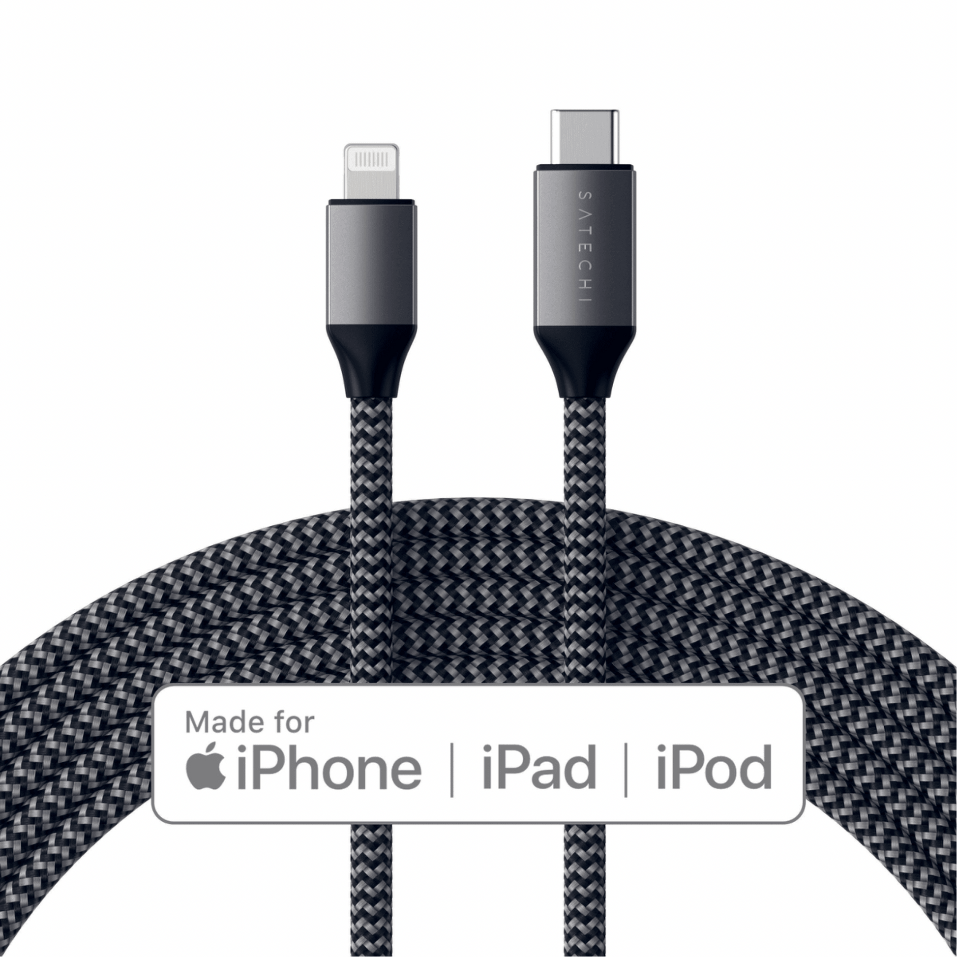 Satechi - (1.8m) Lightning auf USB-C schnell Ladekabel und Datenkabel - Space Gray