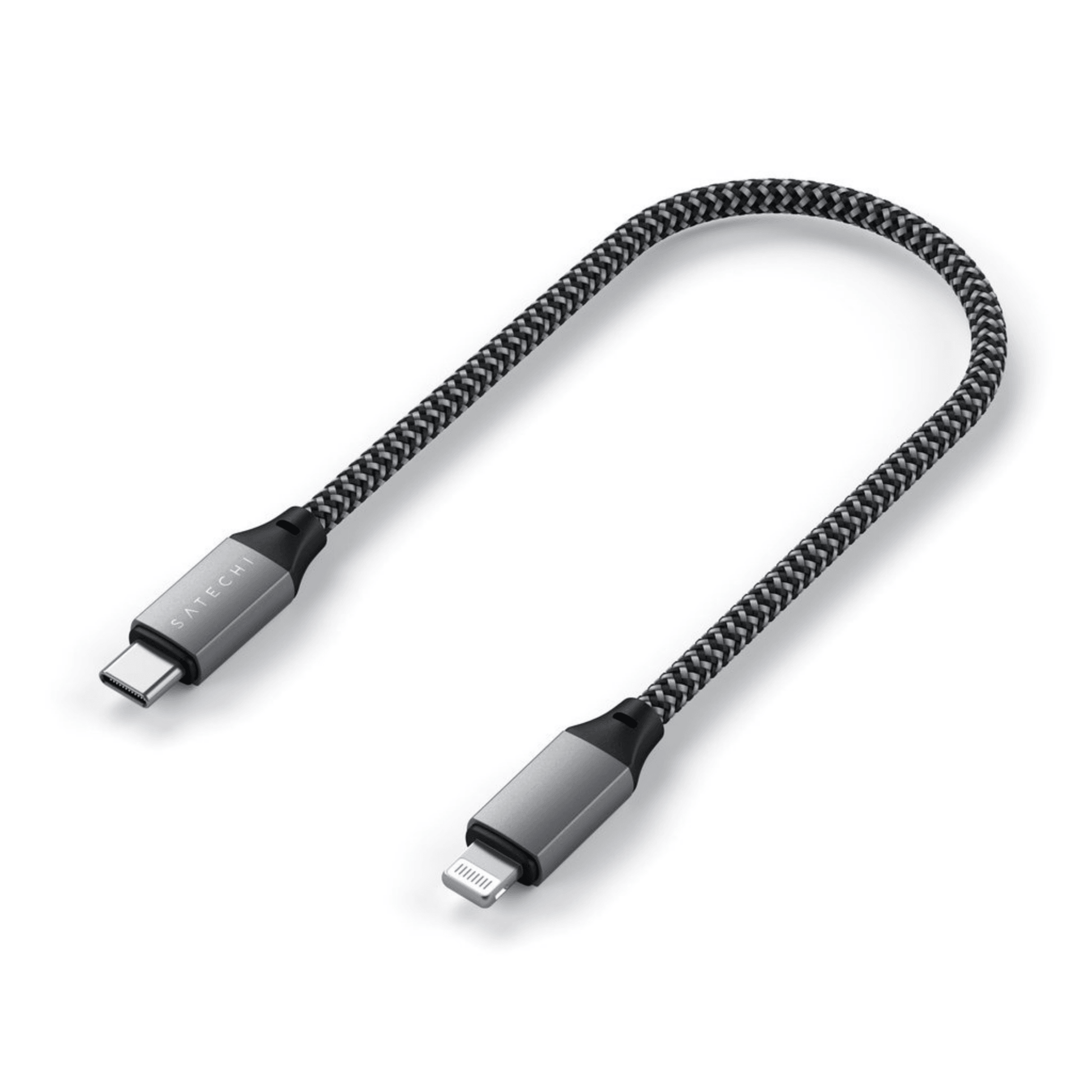 Satechi - (25cm) Lightning auf USB-C schnell Ladekabel und Datenkabel - Space Gray