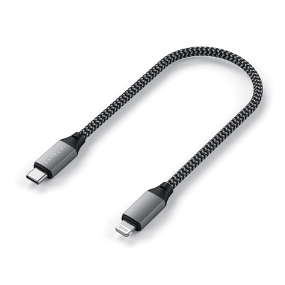 Satechi - (25cm) Lightning auf USB-C schnell Ladekabel und Datenkabel - Space Gray - Pazzar.ch