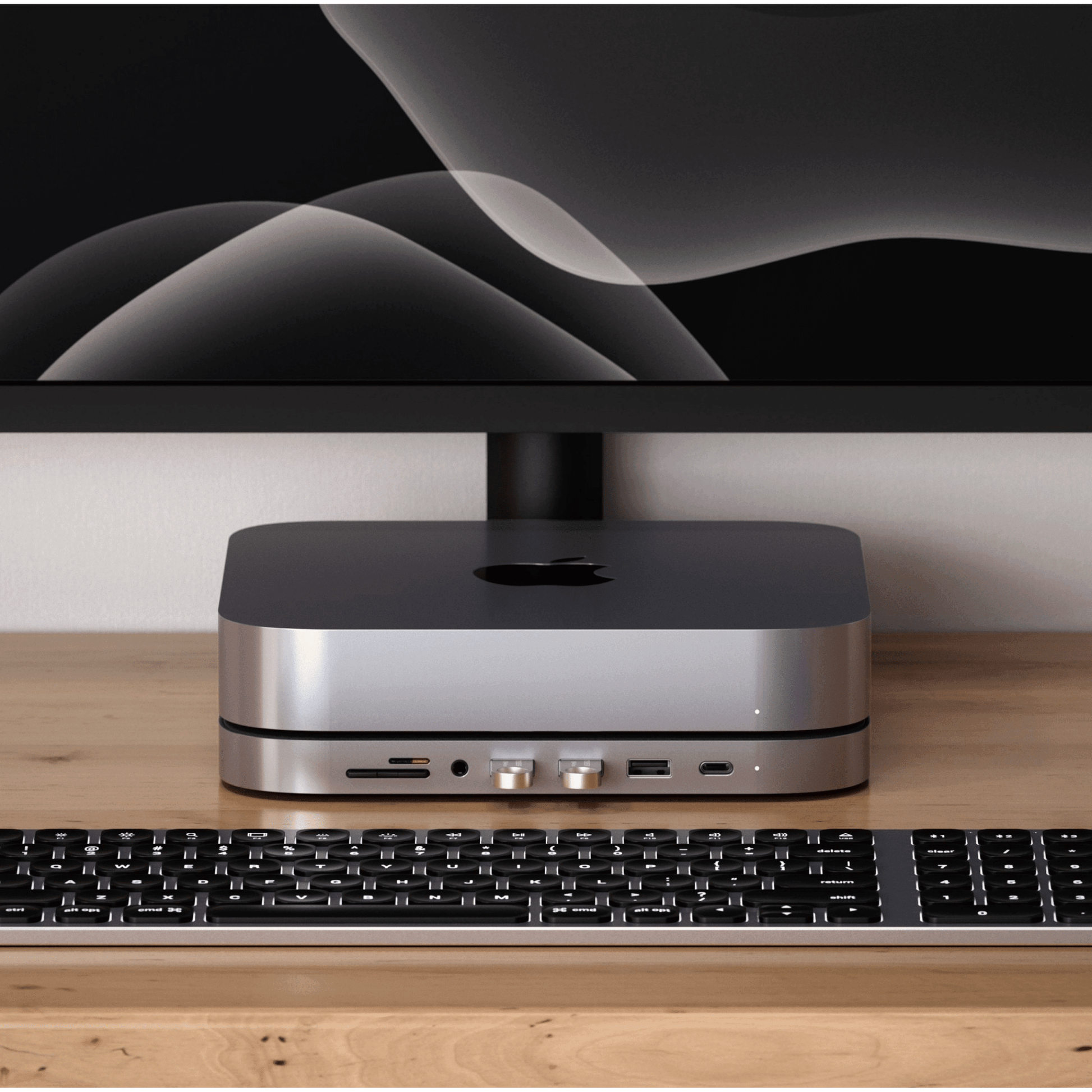 Satechi - USB-C Aluminium Stand & Hub Untersatz für Mac Mini - Silber