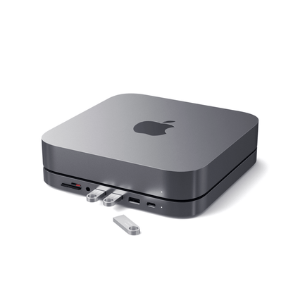 Satechi - USB-C Aluminium Stand & Hub Untersatz für Mac Mini - Space Gray - Pazzar.ch