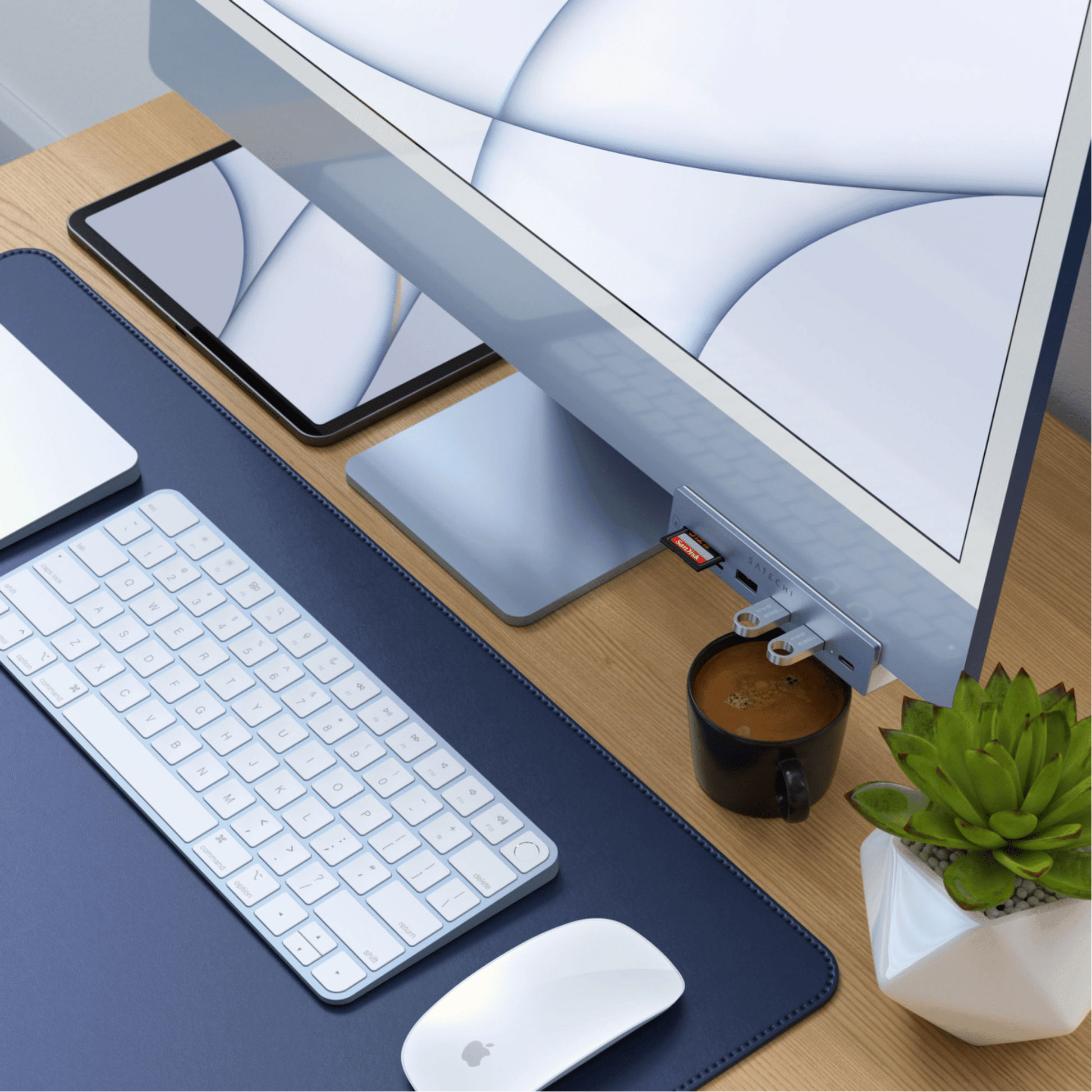 Satechi - USB-C Clamp Hub für iMac 24" - Hellblau