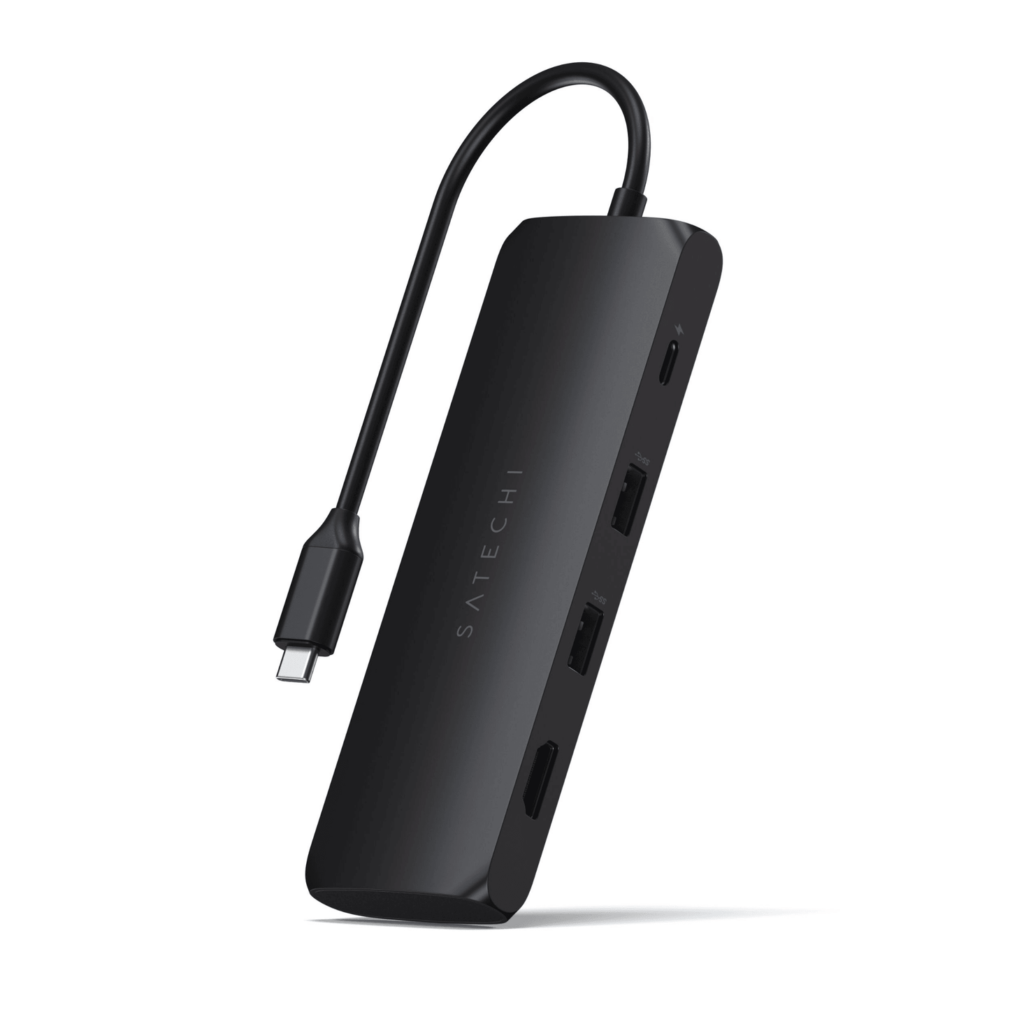 Satechi - USB-C Slim Alu Multiport Hub mit SSD Fach - Schwarz - Pazzar.ch