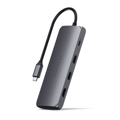 Satechi - USB-C Slim Alu Multiport Hub mit SSD Fach - Space Gray - Pazzar.ch