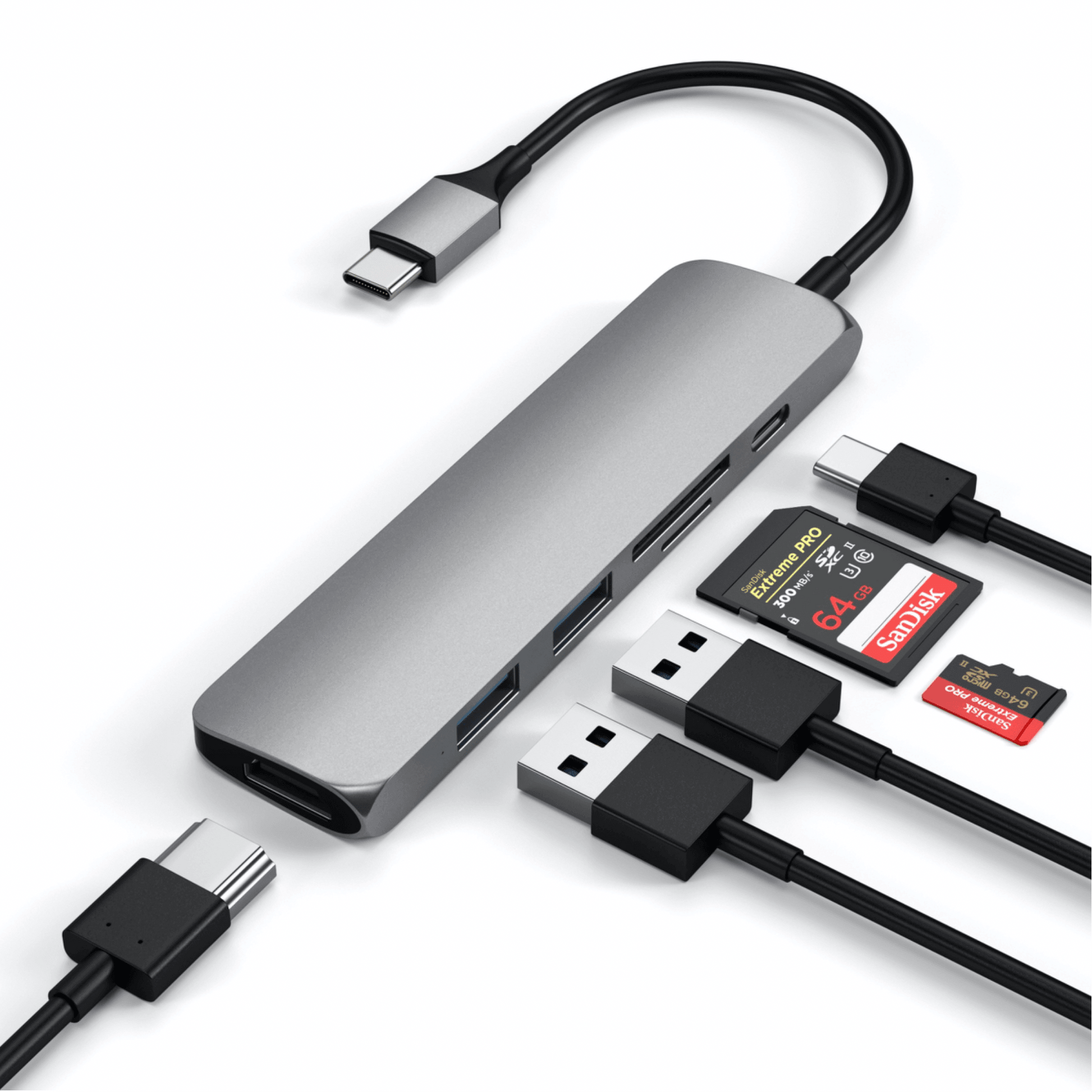 Satechi - USB-C Slim Alu Multiport Hub V2 - Space Gray