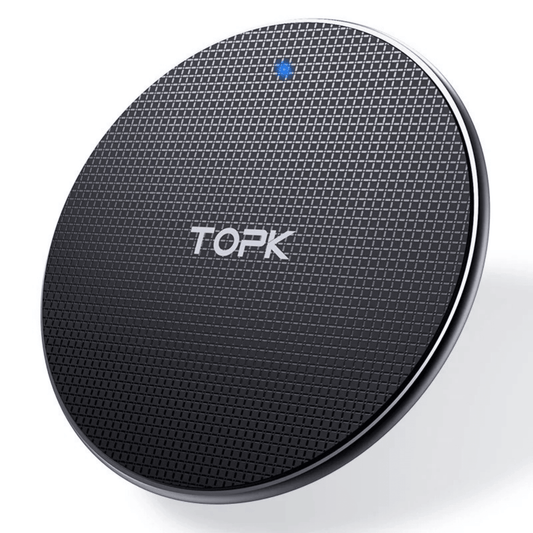 Topk - Mini Qi Wireless Fast Charging Ladegerät Ultrathin (10W / 7.5W) - Schwarz - Pazzar.ch