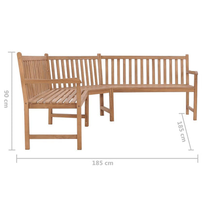 Garten-Eckbank 185x185x90 cm Massivholz Teak - Pazzar.ch