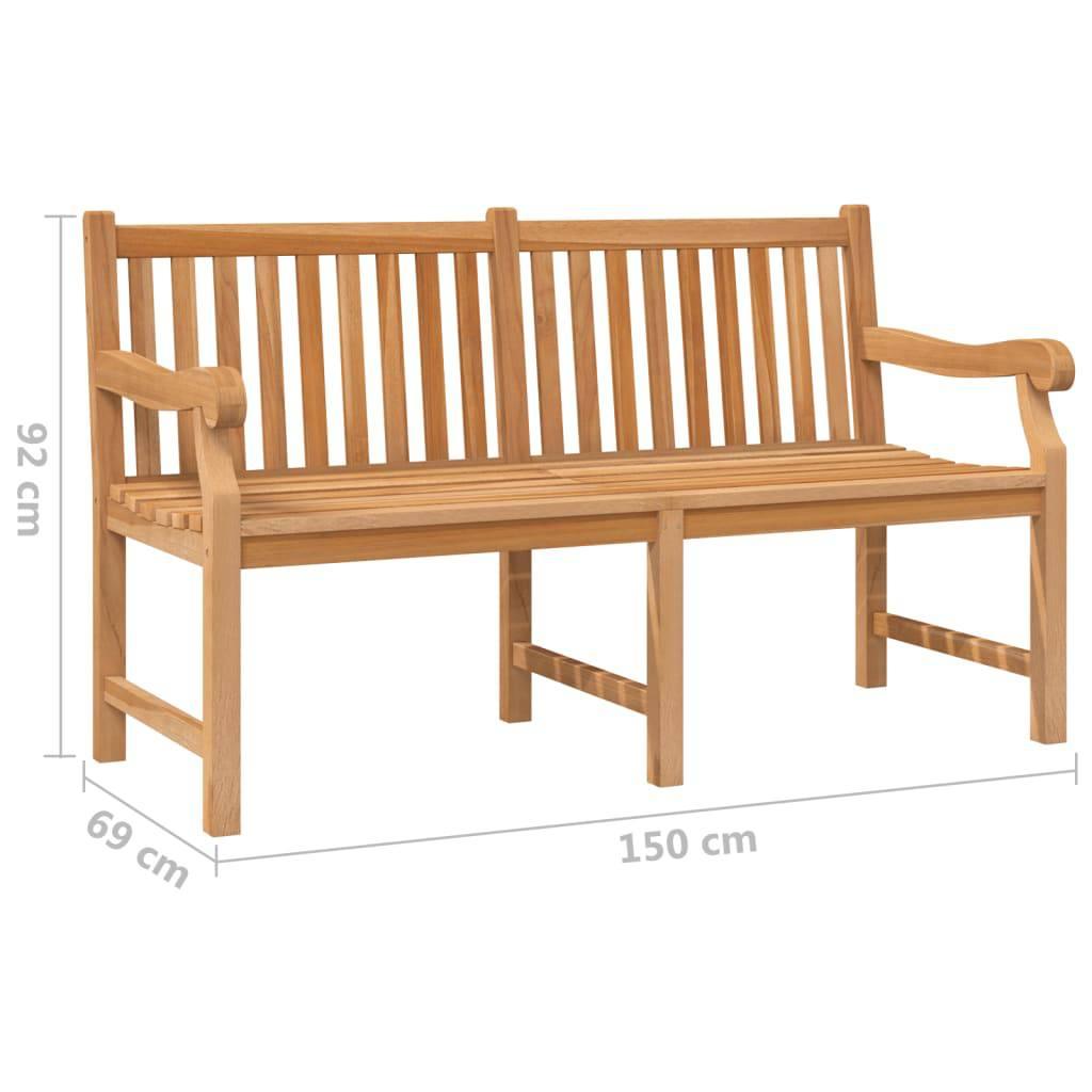 Gartenbank 150 cm Massivholz Teak