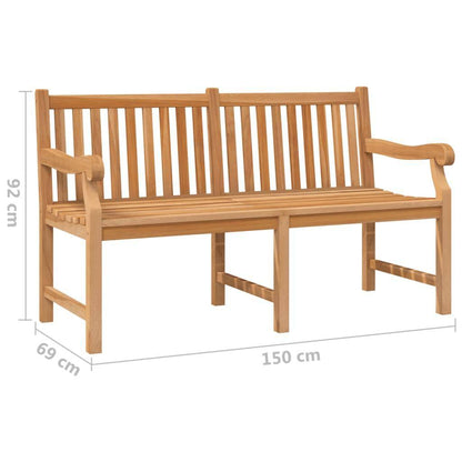 Gartenbank 150 cm Massivholz Teak - Pazzar.ch