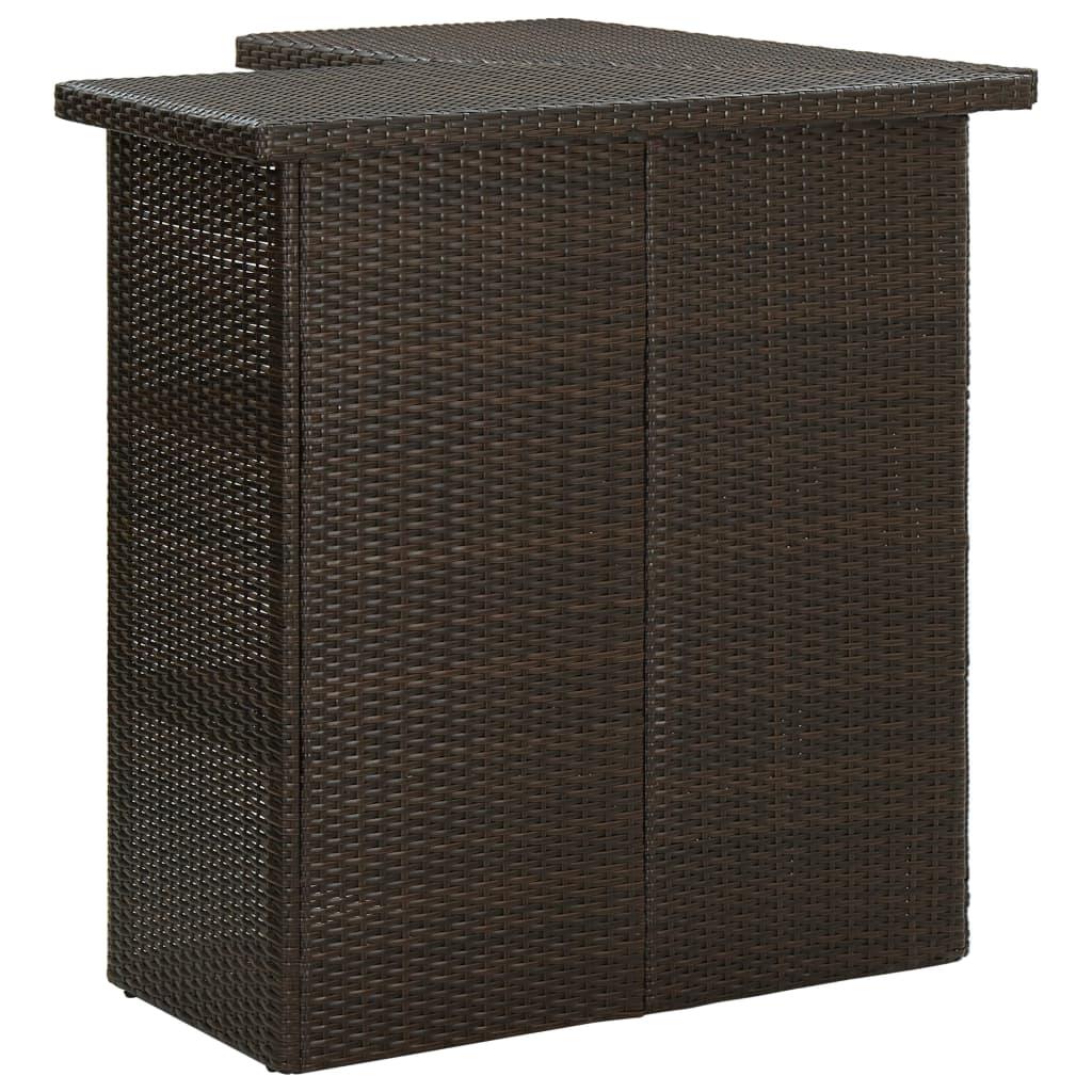 16-tlg. Gartenbar-Set mit Kissen Poly Rattan Braun