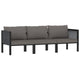 3-Sitzer-Sofa mit Auflage Anthrazit Poly Rattan