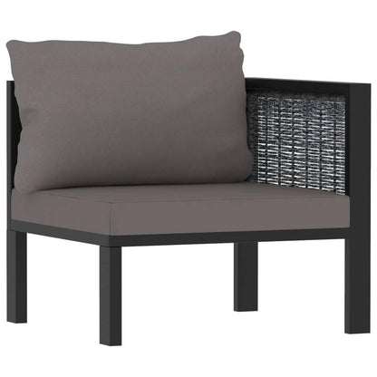 3-Sitzer-Sofa mit Auflage Anthrazit Poly Rattan - Pazzar.ch