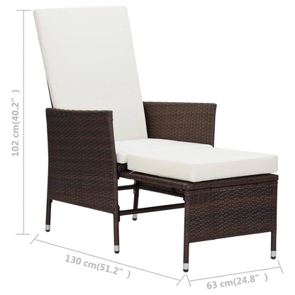 3-tlg. Garten-Lounge-Set mit Auflagen Poly Rattan Braun - Pazzar.ch