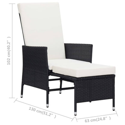 3-tlg. Garten-Lounge-Set mit Auflagen Poly Rattan Schwarz - Pazzar.ch