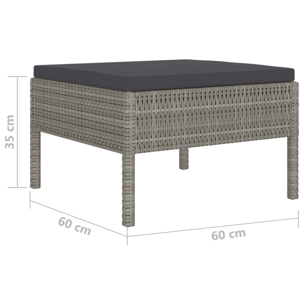 4-tlg. Garten-Lounge-Set mit Auflagen Poly Rattan Grau - Pazzar.ch