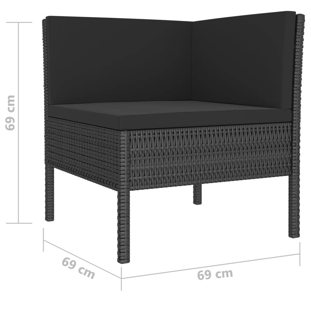 4-tlg. Garten-Lounge-Set mit Auflagen Poly Rattan Schwarz - Pazzar.ch