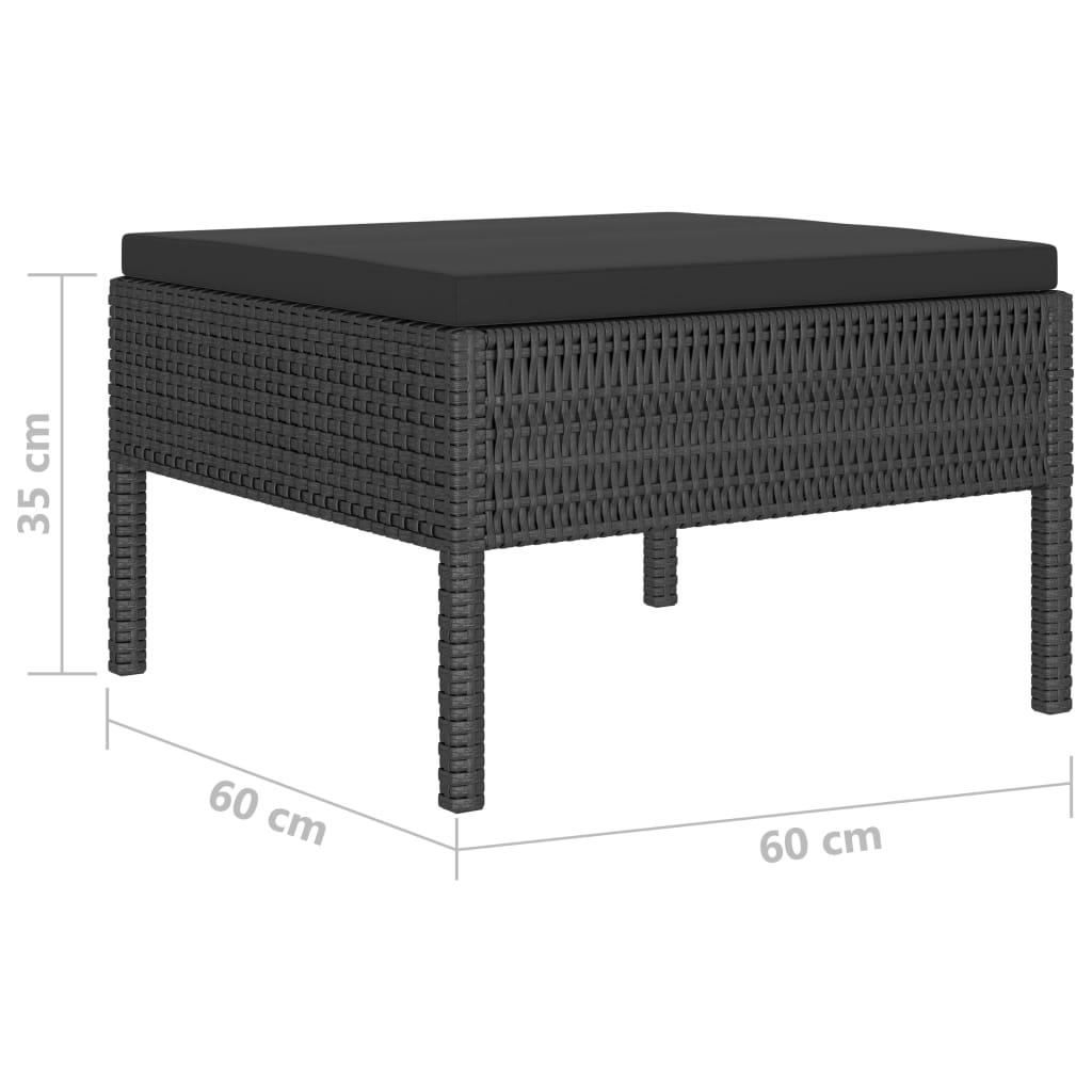 4-tlg. Garten-Lounge-Set mit Auflagen Poly Rattan Schwarz - Pazzar.ch