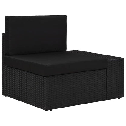 4-tlg. Garten-Lounge-Set Poly Rattan Schwarz - Pazzar.ch