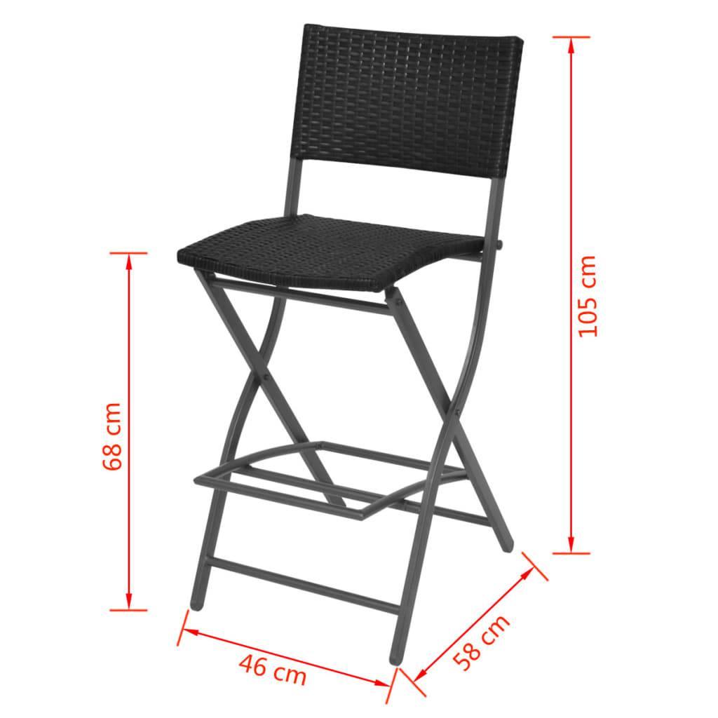 5-tlg. Garten-Essgruppe Klappbar Stahl Poly Rattan Schwarz - Pazzar.ch