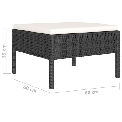 6-tlg. Garten-Lounge-Set mit Auflagen Poly Rattan Schwarz - Pazzar.ch