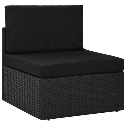 6-tlg. Garten-Lounge-Set Poly Rattan Schwarz - Pazzar.ch