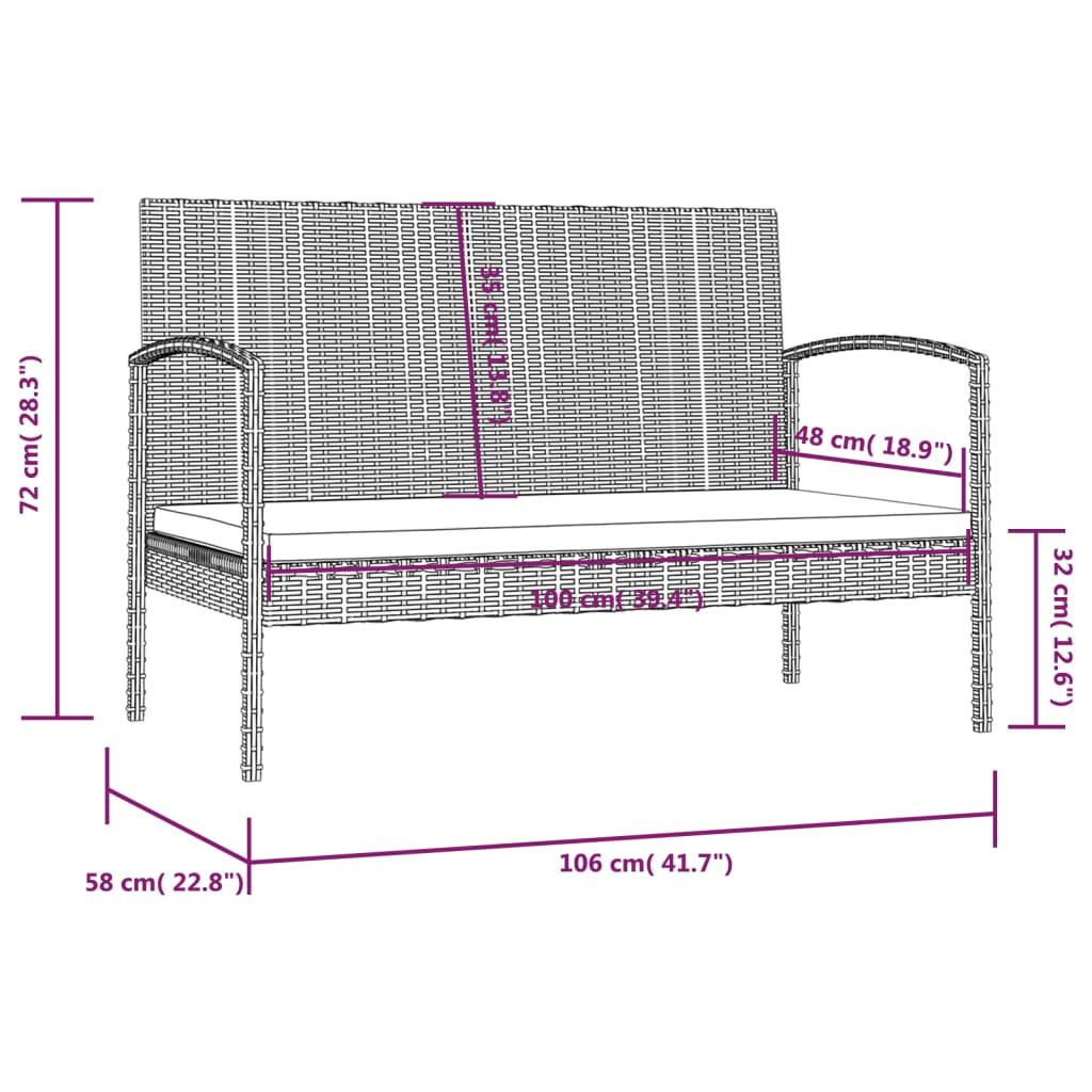 8-tlg. Garten-Lounge-Set mit Auflagen Poly Rattan Grau - Pazzar.ch