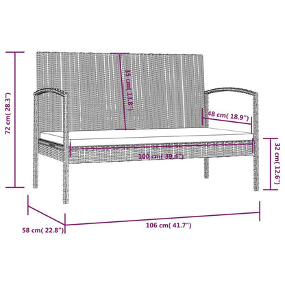 8-tlg. Garten-Lounge-Set mit Auflagen Poly Rattan Grau - Pazzar.ch