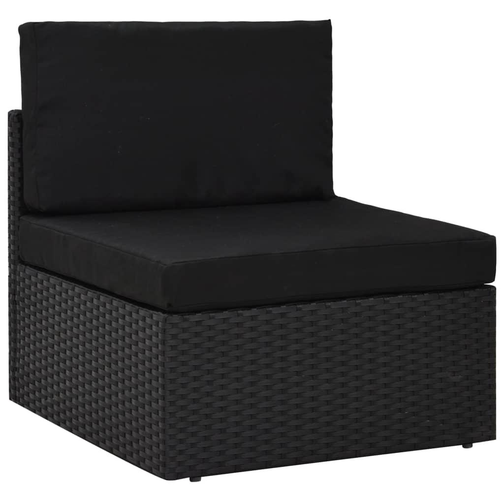 8-tlg. Garten-Lounge-Set Poly Rattan Schwarz - Pazzar.ch