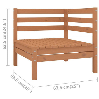 Garten-Ecksofas 2 Stk. Honigbraun Massivholz Kiefer - Pazzar.ch