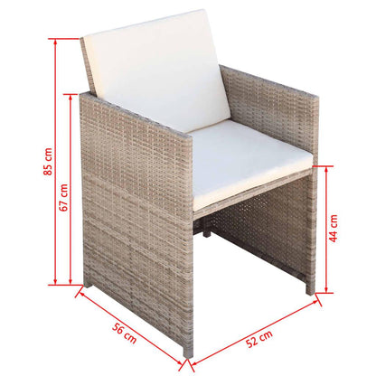 Gartenstühle 2 Stk. mit Polstern und Kissen Poly Rattan Beige - Pazzar.ch