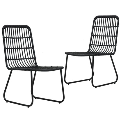 Gartenstühle 2 Stk. Poly Rattan Schwarz - Pazzar.ch