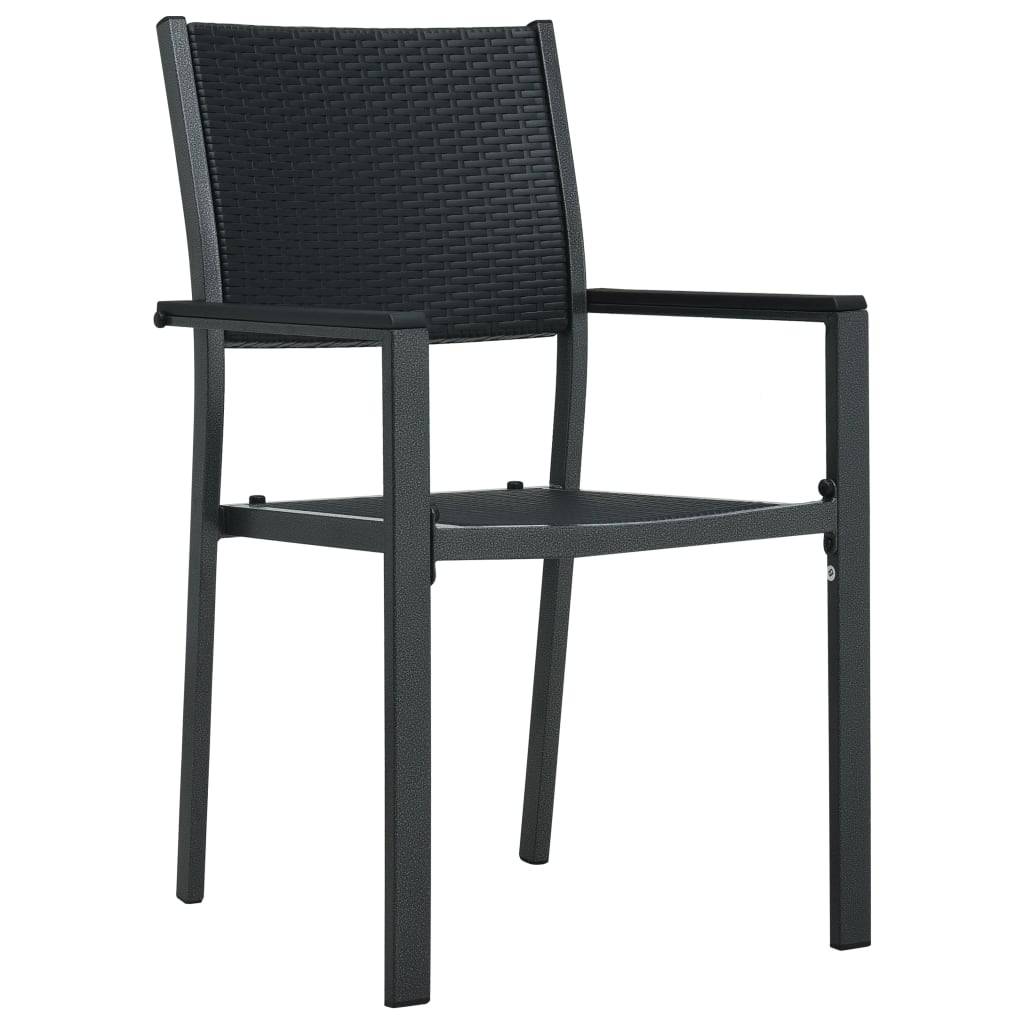 Gartenstühle 2 Stk. Schwarz Kunststoff Rattan-Optik