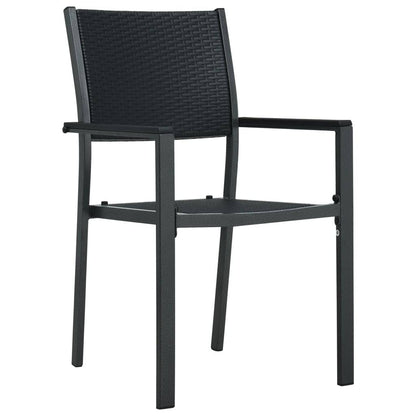 Gartenstühle 2 Stk. Schwarz Kunststoff Rattan-Optik - Pazzar.ch