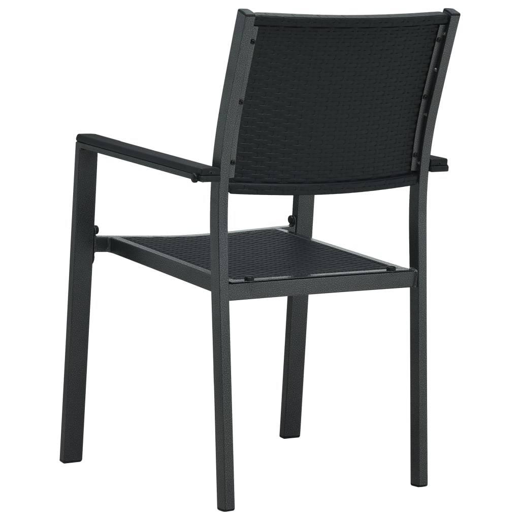 Gartenstühle 2 Stk. Schwarz Kunststoff Rattan-Optik - Pazzar.ch