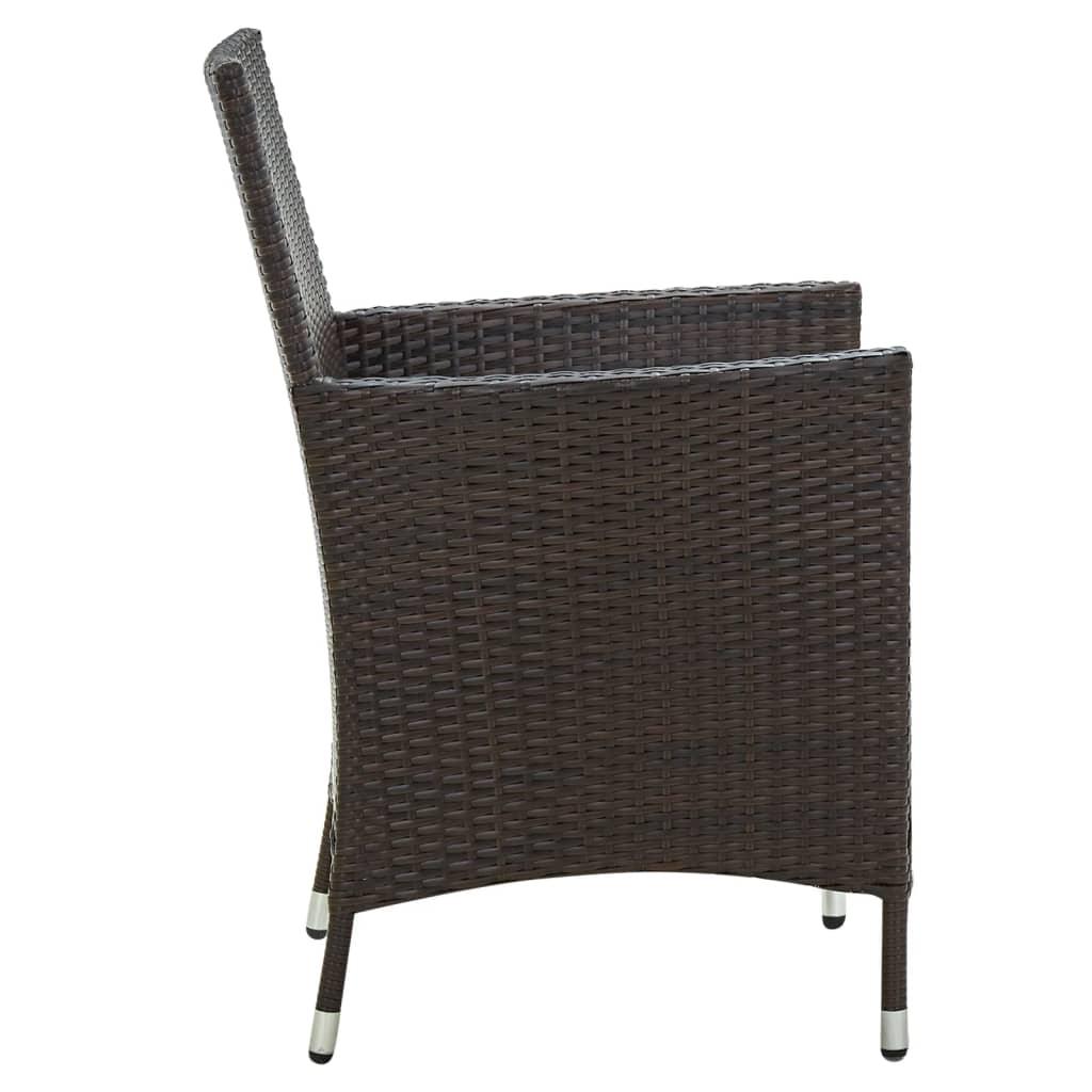 Gartenstühle mit Sitzpolster 2 Stk. Poly Rattan Braun - Pazzar.ch