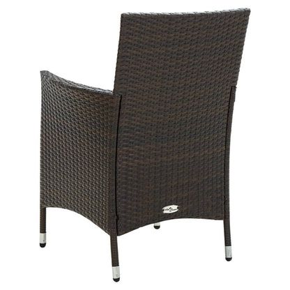 Gartenstühle mit Sitzpolster 2 Stk. Poly Rattan Braun - Pazzar.ch