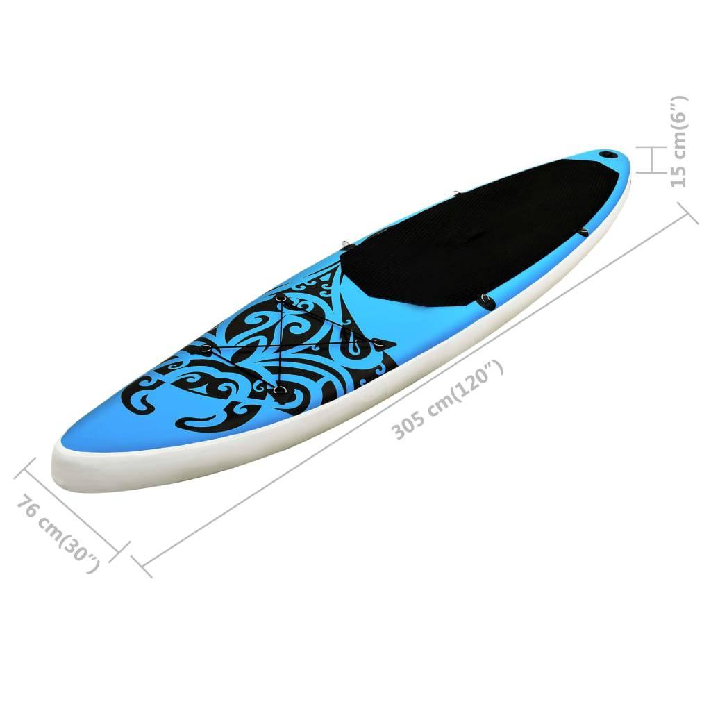 Aufblasbares Stand Up Paddle Board Set 305x76x15 cm Blau - Pazzar.ch