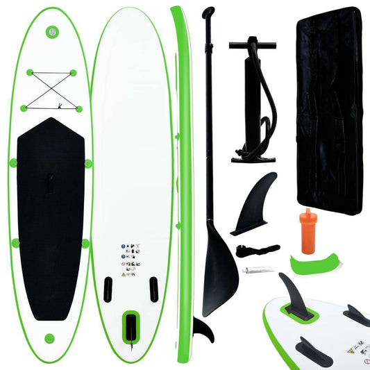 Aufblasbares Stand Up Paddle Board Set Grün und Weiß - Pazzar.ch